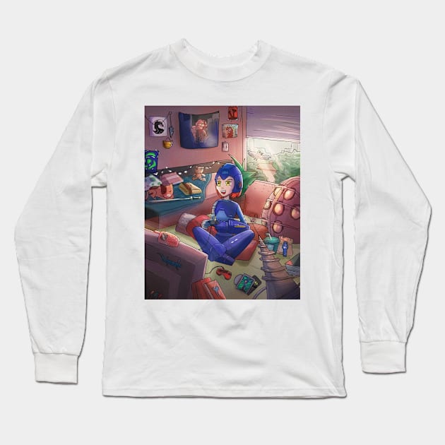 gamer girl Long Sleeve T-Shirt by Angeldrawzs